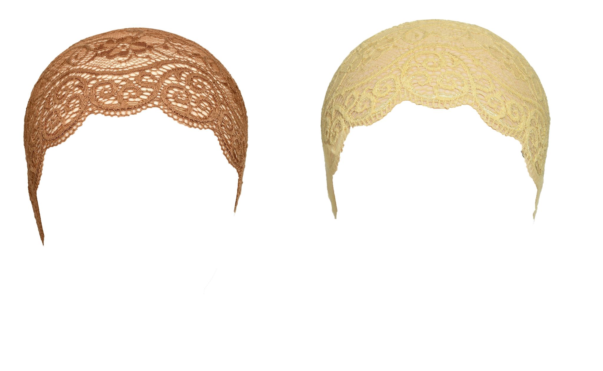 Girls and Womens Hijab Cap Hijab Headband, Under Hijab Scarf Tawny and Cream Naqab Head Scarf (2 pcs)