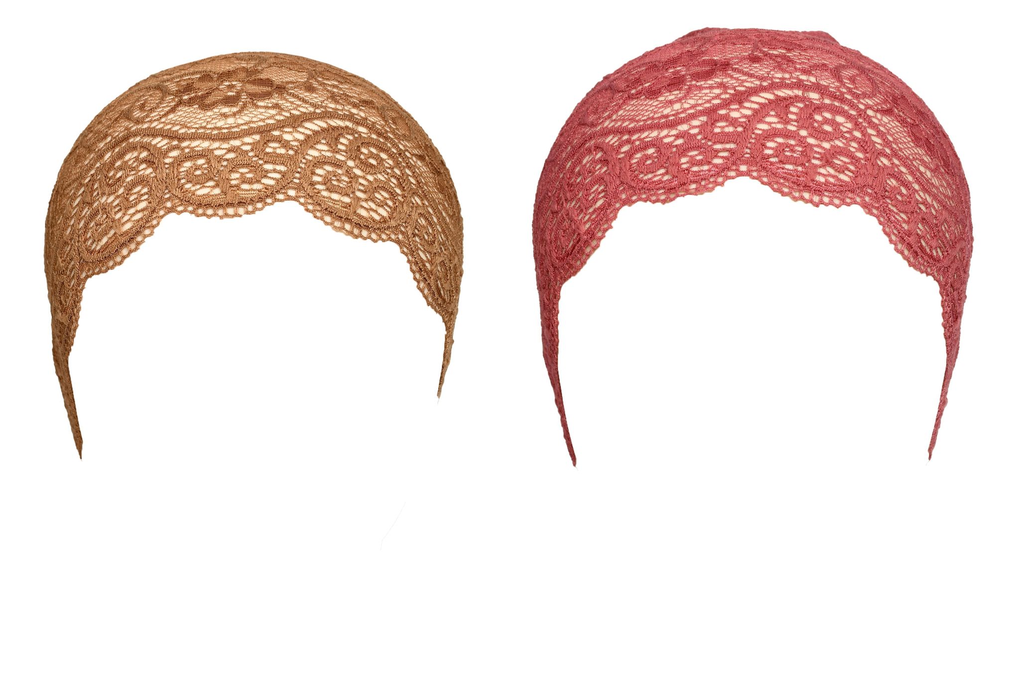 Girls and Womens Hijab Cap Hijab Headband, Under Hijab Scarf Tawny and Light Maroon Naqab Head Scarf (2 pcs)