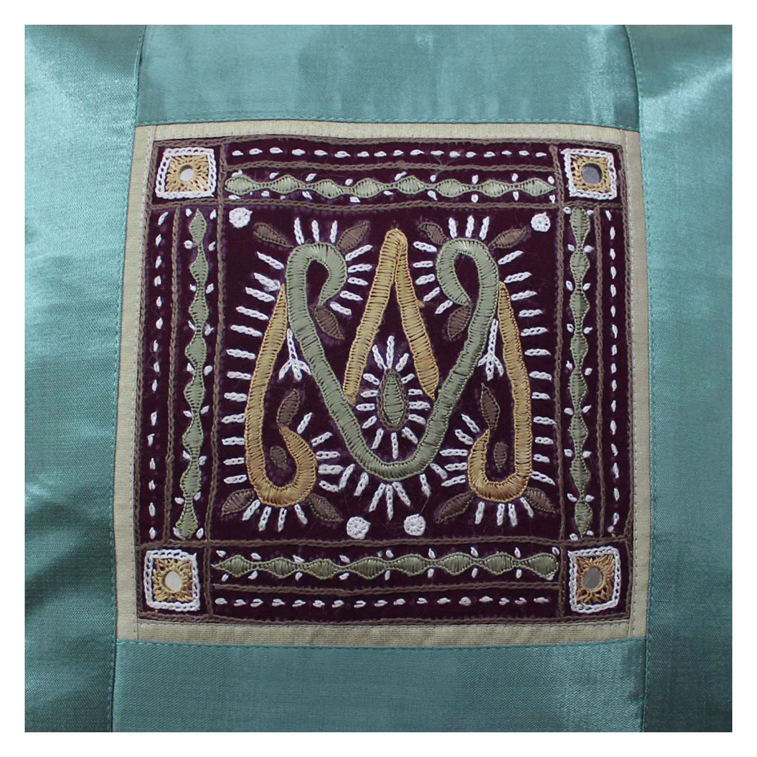 Garvi Gurjari (A Gujarat Govt Enterprise Hand Embroidered Mashru Cushion Cover(GGCMCV01)