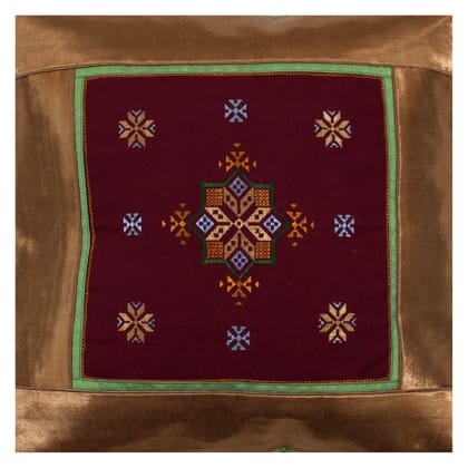 Garvi Gurjari (A Gujarat Govt Enterprise Hand Embroidered Mashru Cushion Cover(GGCMCV07)