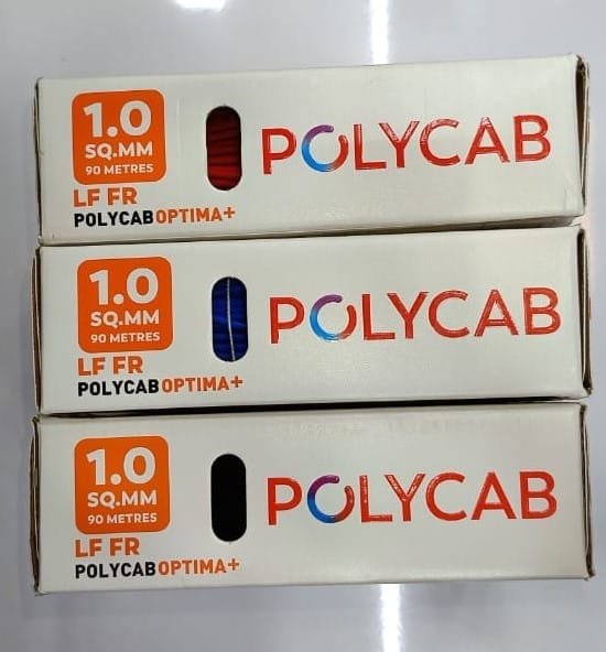 POLYCAB 1.0MM FLAME RETARDENT LEAD FREE 90MTR LENGTH COPPER CABLE OPTIMA+ (100% ORIGINAL)