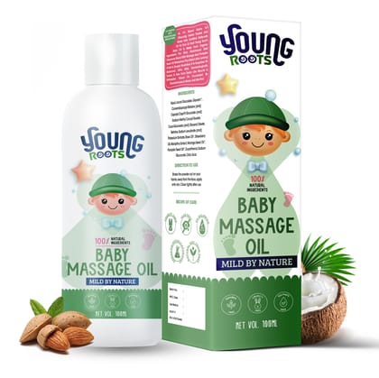 Young Roots Soothing Baby Massage Oil, with Sesame, Coconut, Almond & Jojoba Oil  (100 ml)