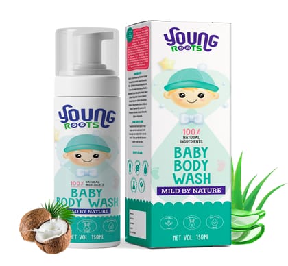 Young Roots Foaming Milky Soft Head to Toe Tear Free Body Wash for Babies  (150 ml)