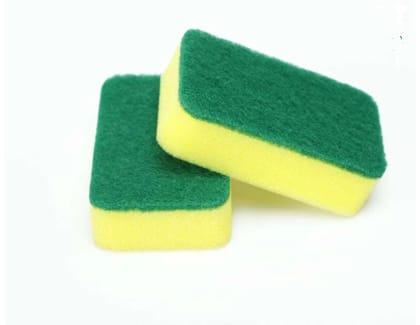 2in1 Sponge yellow & green scrub pad