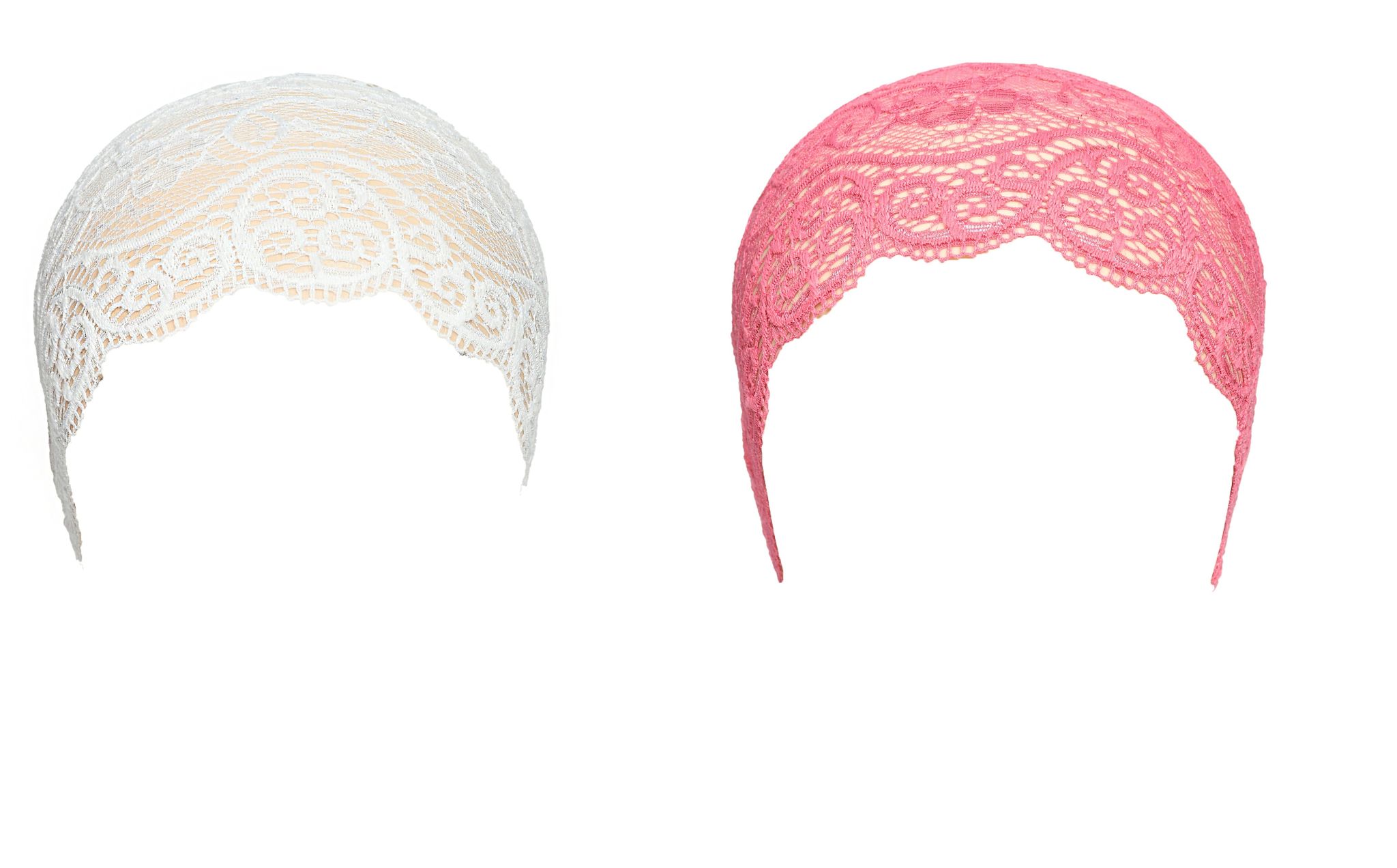 Girls and Womens Hijab Cap Hijab Headband, Under Hijab Scarf White and Pink Naqab Head Scarf (2 pcs)