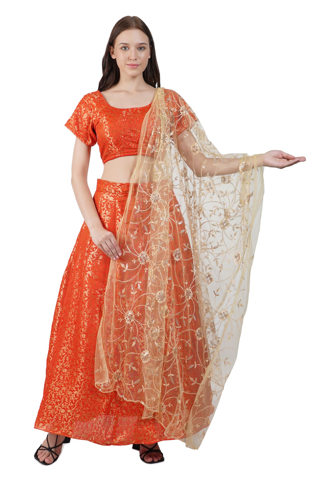 JACOBIN CUCKOO Brocade Maternity Festive Lehnga Choli with dupatta - Free Size