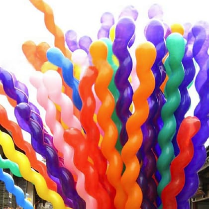 Crazy Sutra Spiral Latex Balloons For Kids Birthday Party Decor, 40 Pieces (Multicolor)