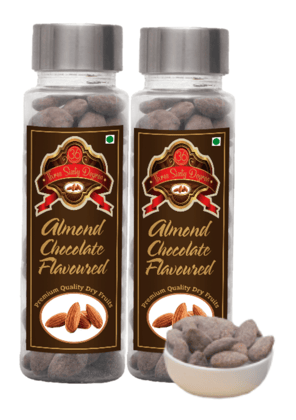 360 Three Sixty Degree Roasted Sleek Chocolate Almonds Badam, 220grams (2 x 110 Grams Each)