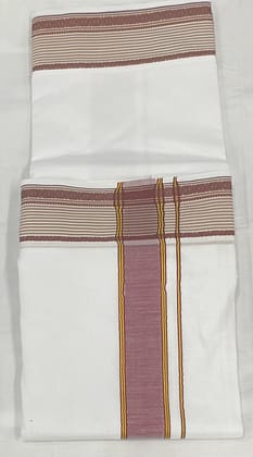 Rich Fancy Border Angvastram  Dhothi - Free Size Double Dhoti/Mundu with Towel