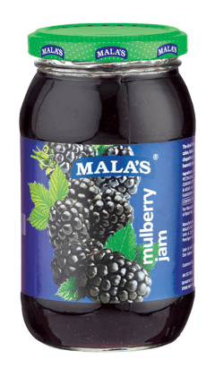 Mala's Mulberry Jam 500gm Glass Bottle