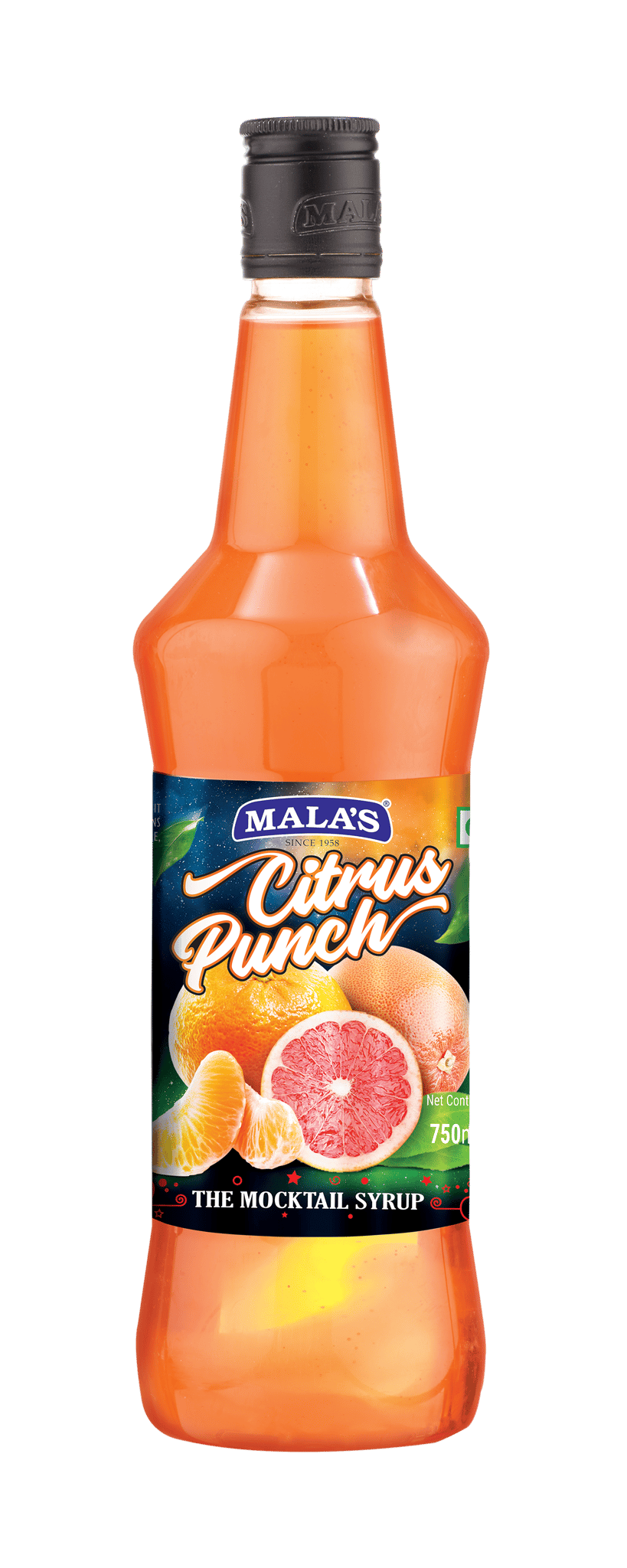 Mala's Citrus Punch Cordial Syrup 750 ml for Mocktail & Cocktail