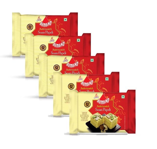 Bambino Butterscotch Soan Papdi Each 200g X Pack of 5 (1 Kg)