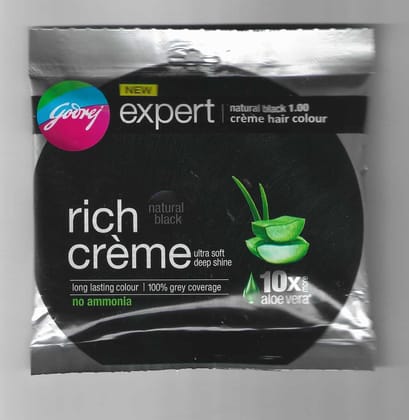 Godrej Expert Creme Hair Colour for Women & Men (Natural Black 1.00)