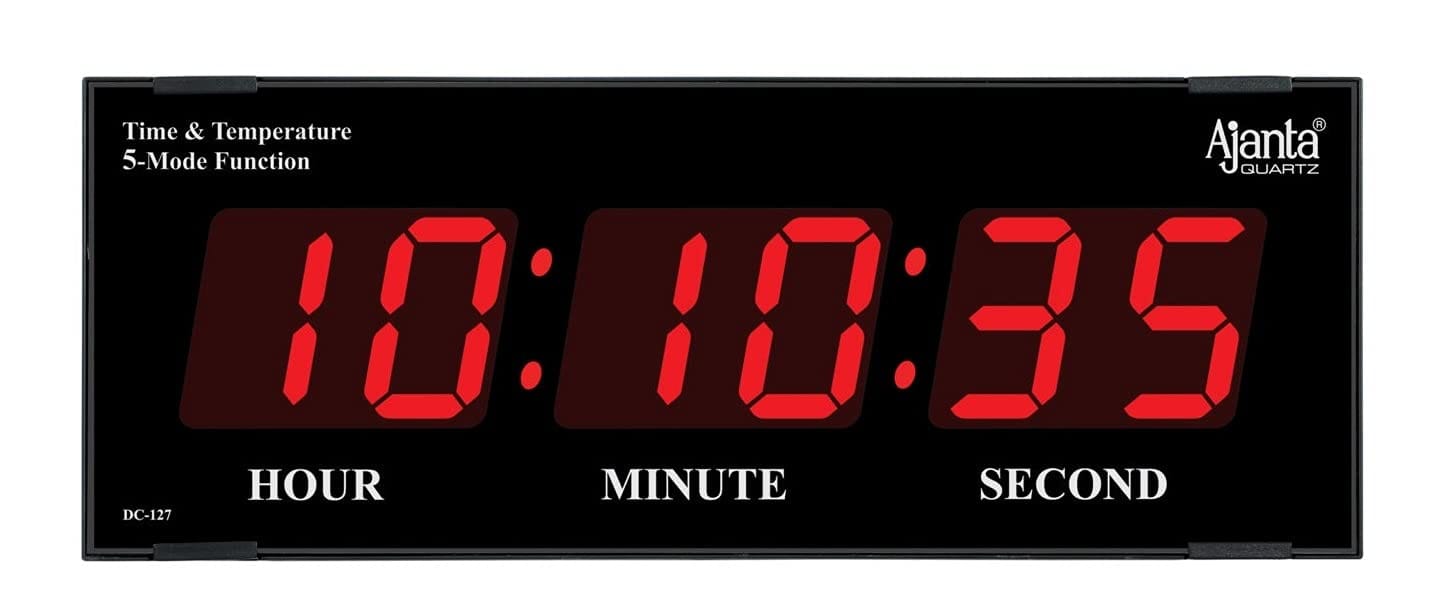 Ajanta Quartz Digital Wall Clock for Home and Office(Red, Plastic, 36W x 14H Centimeters)