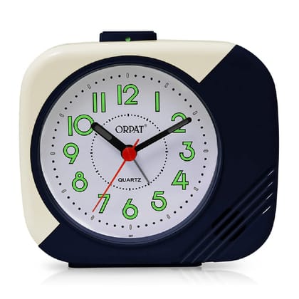 Ajanta Plastic Orpat Time Piece Beep Alarm Clock Table Clock with Alarm (130X120X60 Mm) (Green)