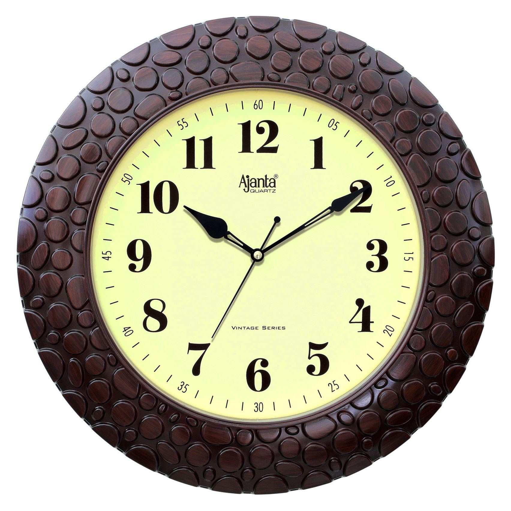 Ajanta Quartz Vintage Plastic Wall Clock (14 Inches, White)