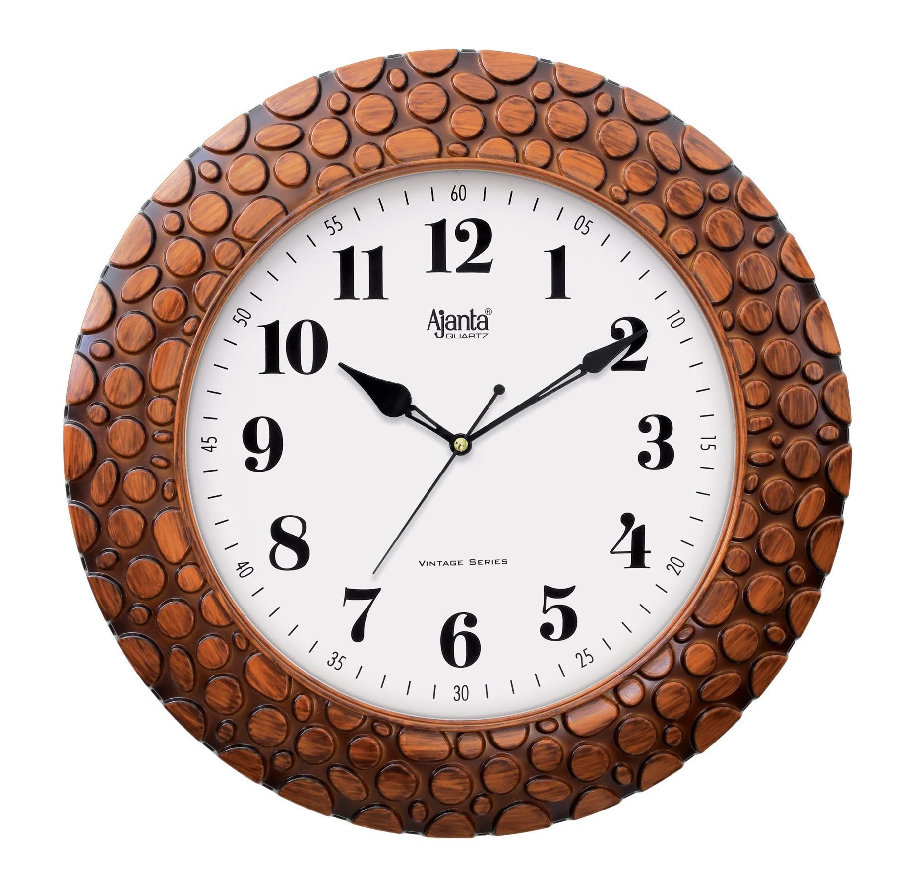 Ajanta Quartz 14 Inches Wall Clock Vintage Wall Clock for Home and Offices (Maple) Brown