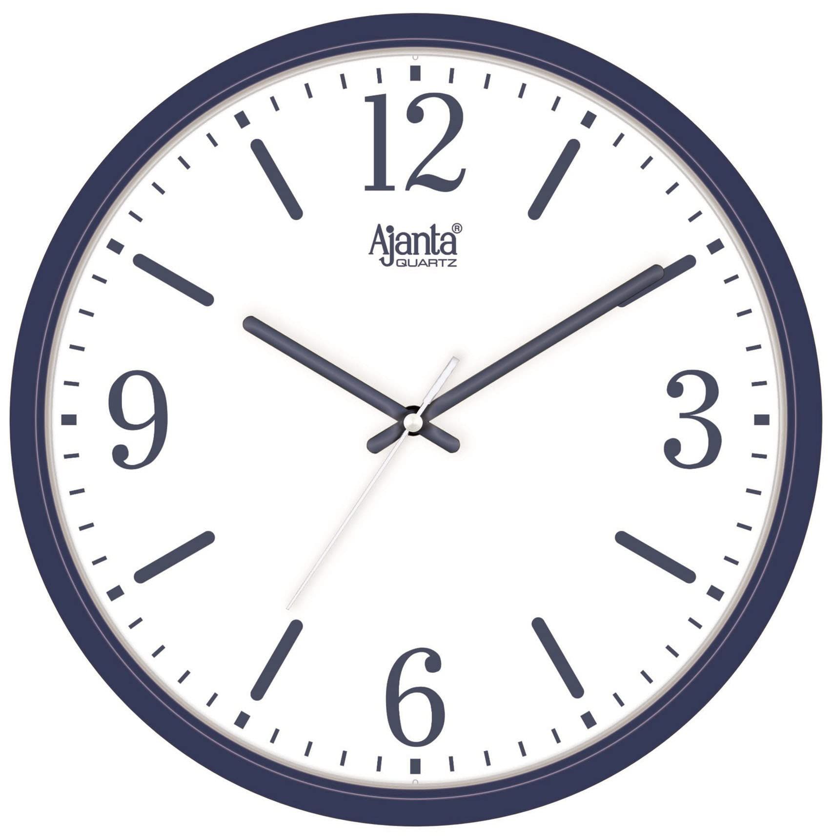 Ajanta Quartz Real Silent Sweep Movement 12 Inches Designer Wall Clock for Home (Blue)