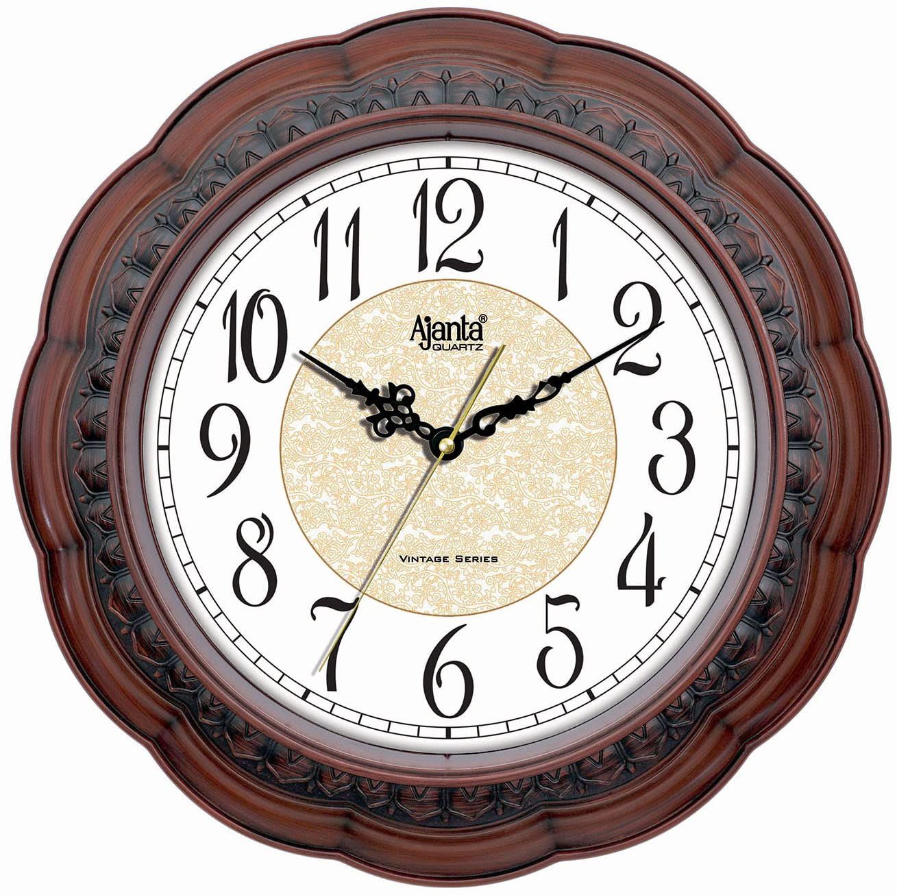 Ajanta Quartz Real Silent Sweep Movement 14.5 Inches Designer Wall Clock for Home(Maho Gani)