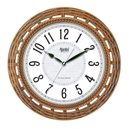 Ajanta Plastic Quartz Real Sweep Movement 14 Inch Wall Clock for Home (White)