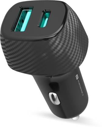 Portronics 51 W Turbo Car Charger  (Black)