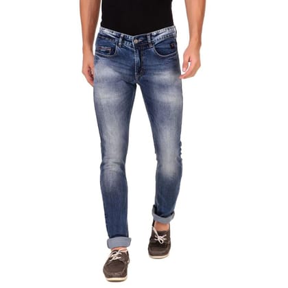 Men's Slim Fit Denim Mid Rise Stretchable Jeans (Blue, 30)-PID42891