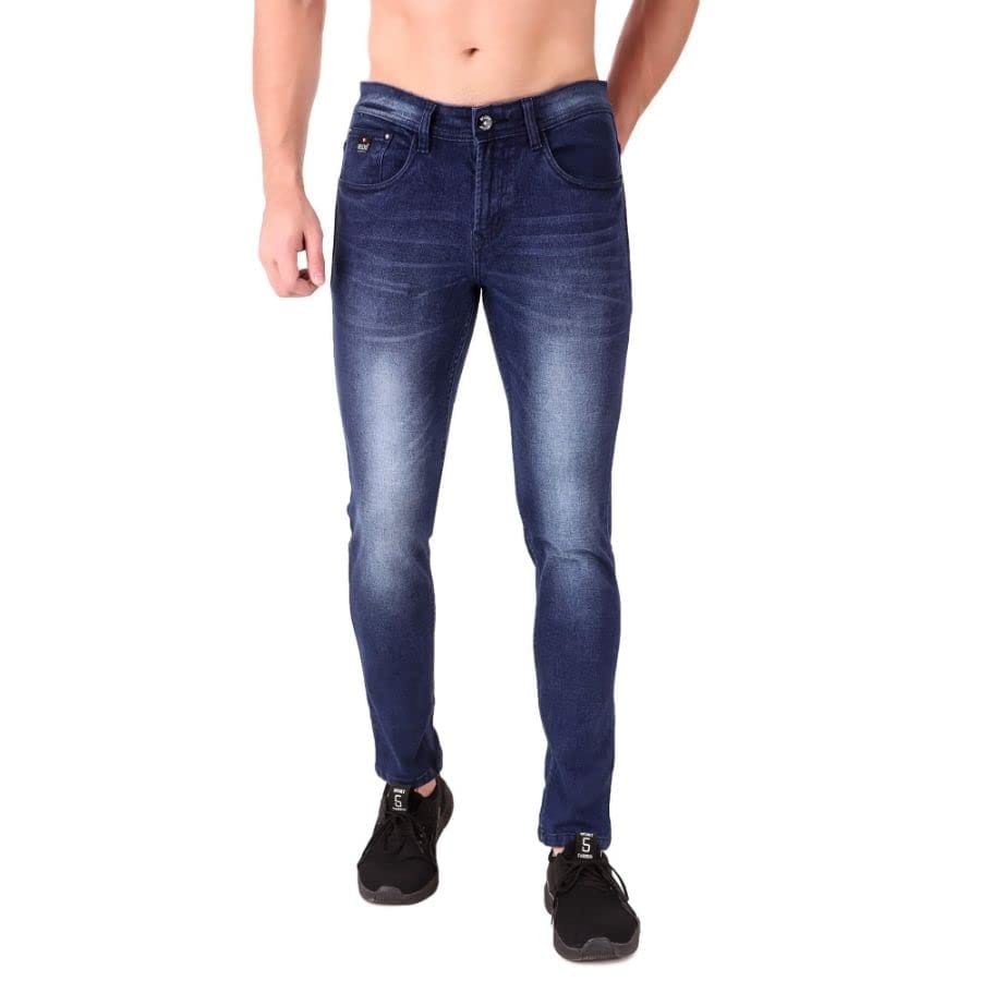 Men's Slim Fit Denim Mid Rise Stretchable Jeans (Blue, 30)-PID42900