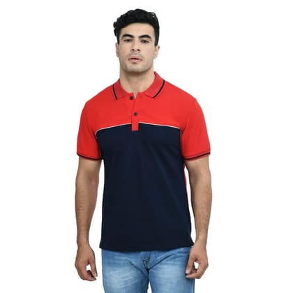 Men's Cotton Blend Half Sleeve Polo Tshirt (Red, M)-PID43513