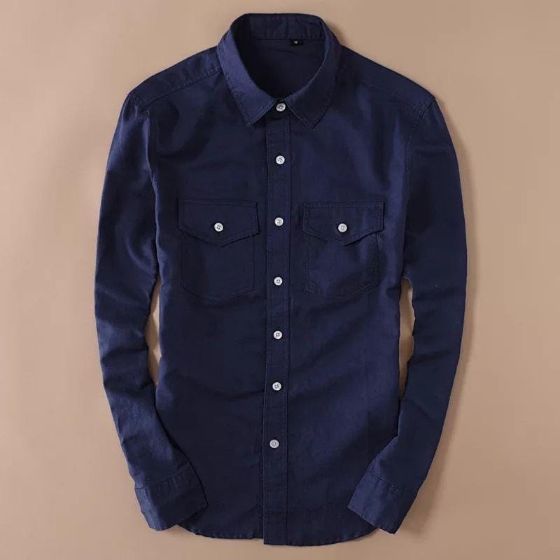 Korra Navy Double Pocket Men's Shirt