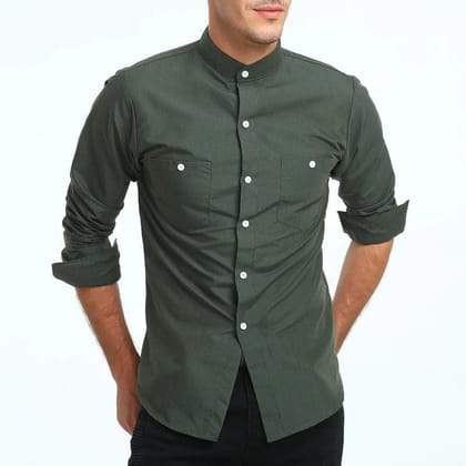 Double Pocket Green Shirt