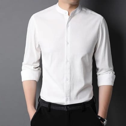 Arctic White Cotton Men's Shirt