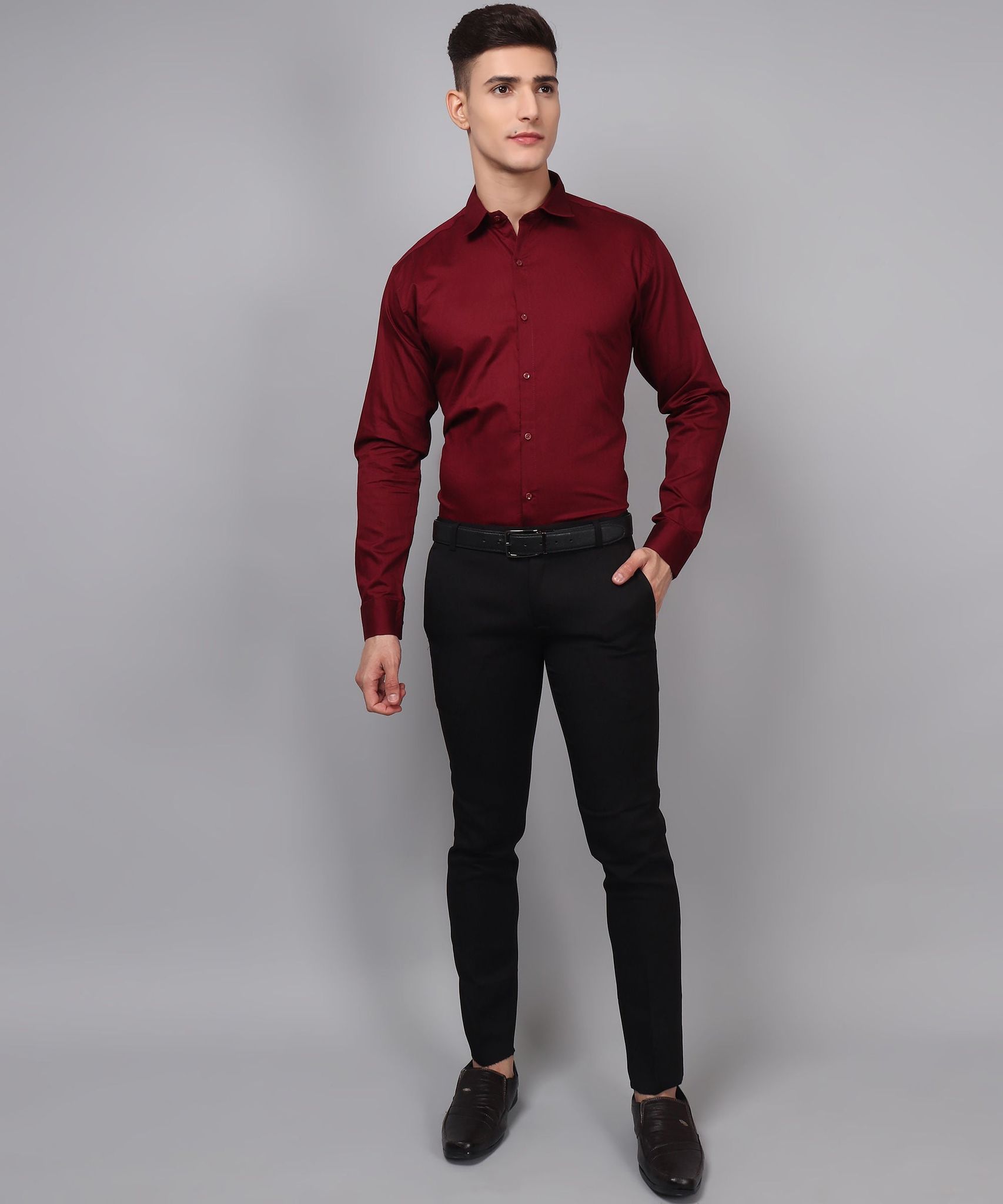 Maroon Business Men's Shirt