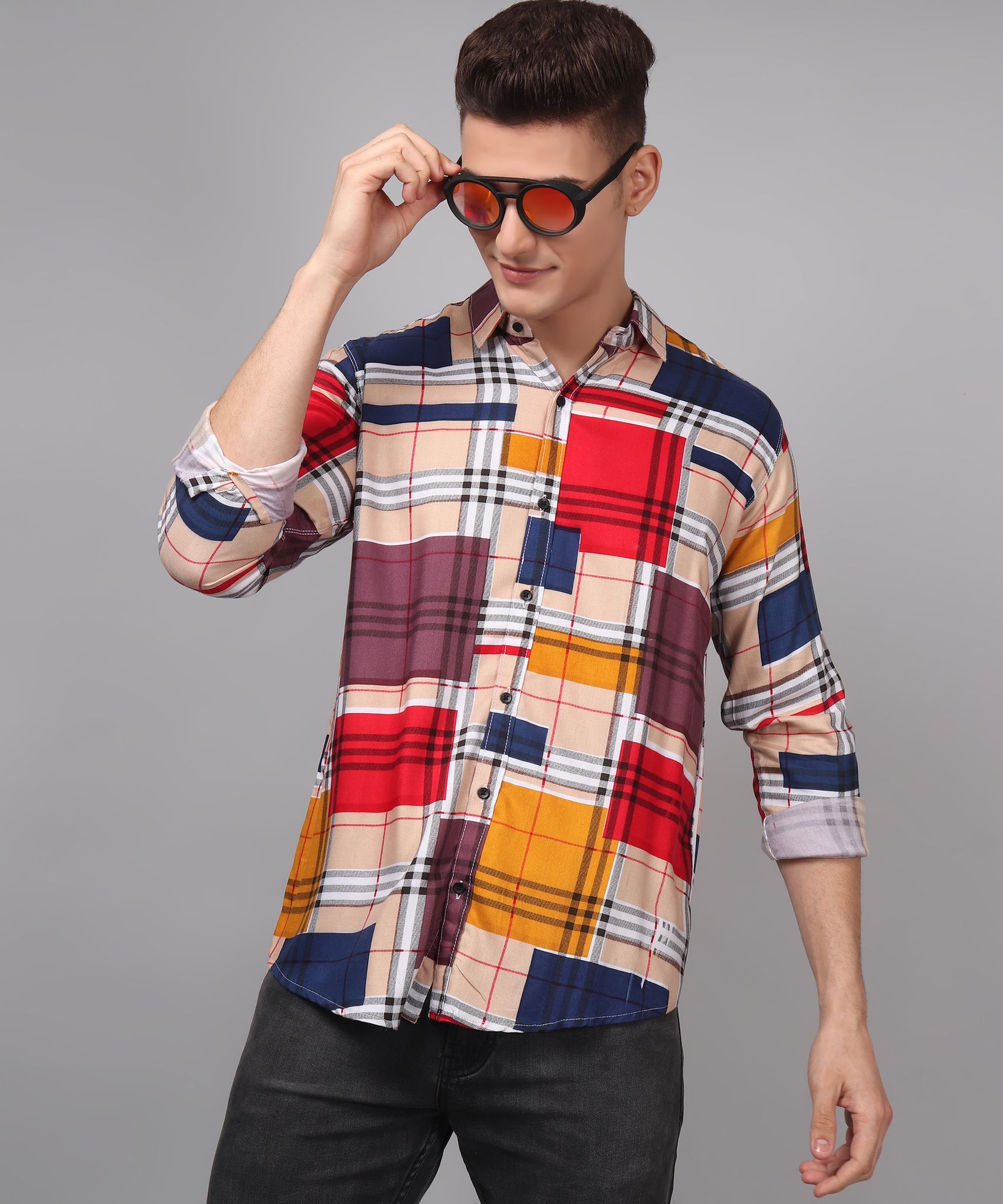 Digital Printed Multi-Colored Men's Shirt