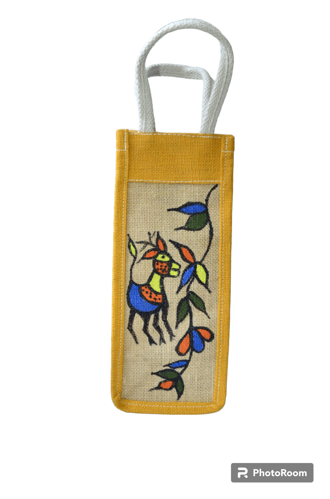 Jharcraft Jute Water Bottle Bag W. Sohrai (BG00644)