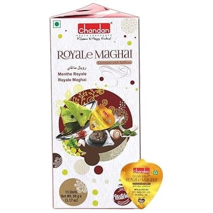 Chandan Mouth Freshener Fresh Mint Paan Royal Maghai | 15 Pieces | 90 Grams | No Tobacco and No Artificial Colours