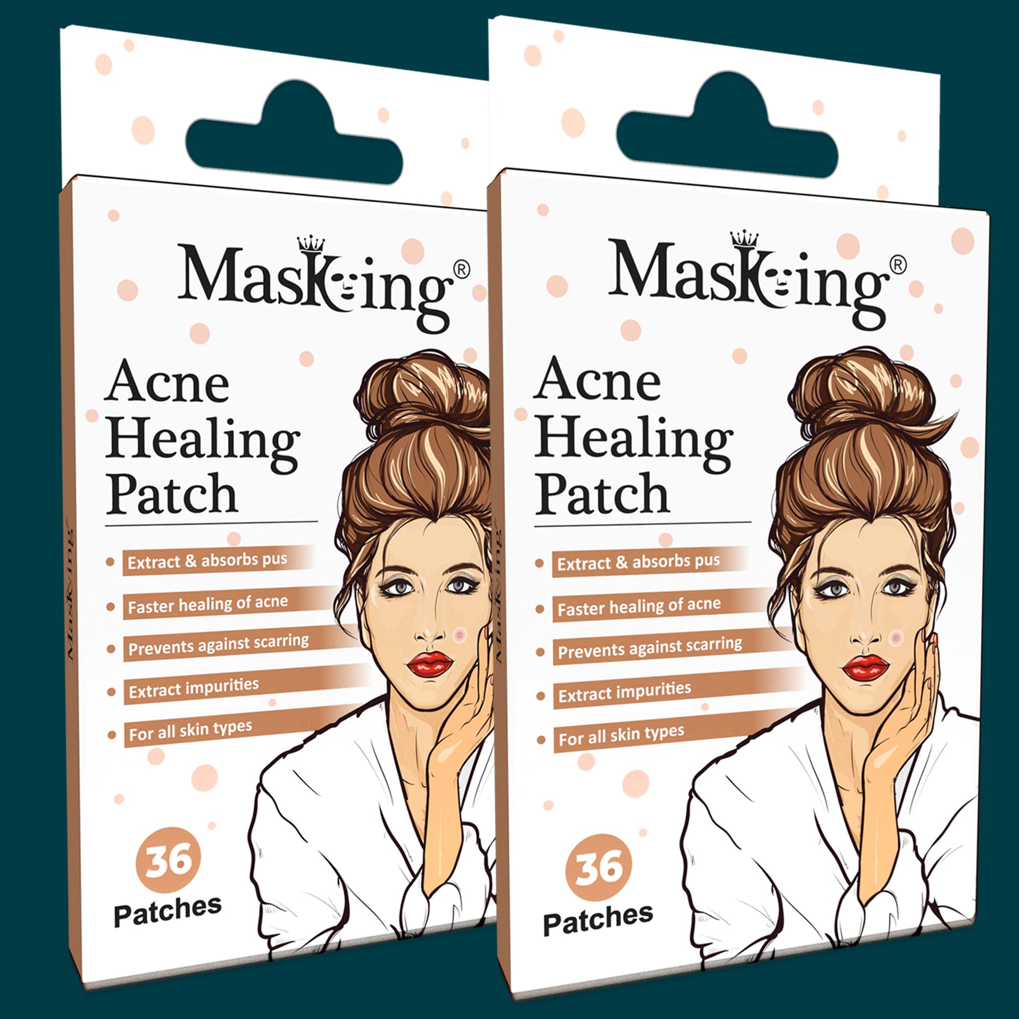 Masking Acne Pimple Patch for Face - Invisible Patch, Hydrocolloid Pimple Patches 72 Dots (Pack 02)