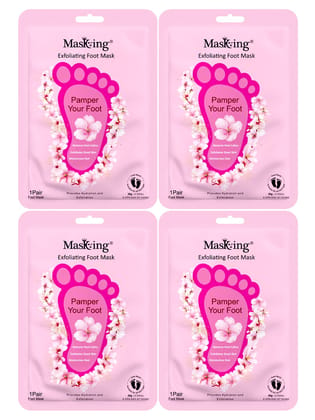 Masking foot Hydrating, Deep Moisturizing and Exfoliating Foot Mask for Smooth and Silky Foot (Pack 4) 20g