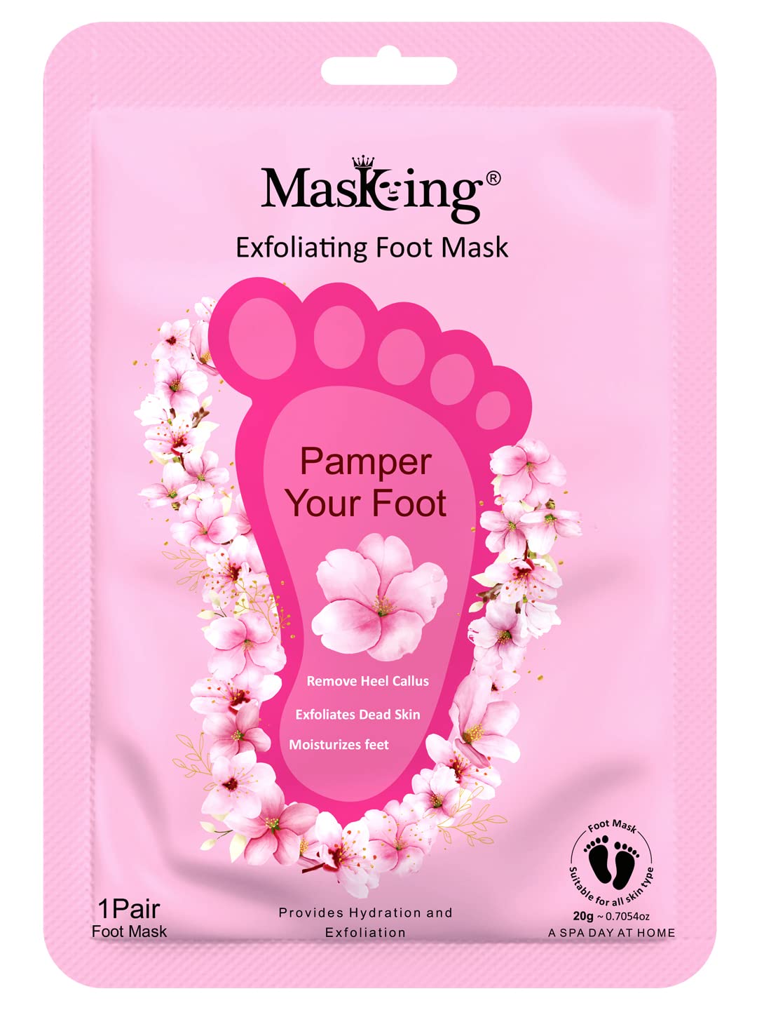 Masking Hydrating, Deep Moisturisation and Exfoliating Foot Mask for Smooth and Silky Foot (Pack 1) 20g