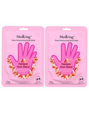 Masking Hand Mask for Deep Moisturising, Hydration & Nourishment, Remove dull, dry skin, Softens nails and cuticles, Hand Mask for Soft and Silky Hands each 20g (pack of 2)