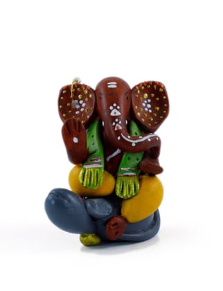 Multicolour Ganesha On Rat.