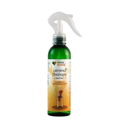 Herbal Strategi Aroma Therepy Spray | Infused with Pure Sandelwood Essential Oil - 200 Ml | 100% Herbal | Pure and undilutted,| No additives or Fillers, Non Toxic, Safe for Kid and Pet|