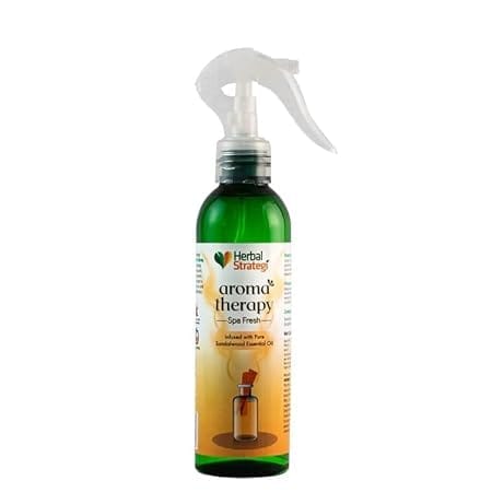 Herbal Strategi Aroma Therepy Spray | Infused with Pure Sandelwood Essential Oil - 200 Ml | 100% Herbal | Pure and undilutted,| No additives or Fillers, Non Toxic, Safe for Kid and Pet|