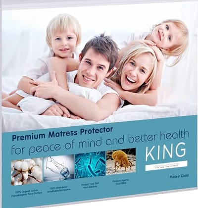 Highdas Mattress Protector - Waterproof Mattress Cover for Bed - Breathable, Noiseless & Hypoallergenic Soft Fitted Washable Mattress Encasement|Bed Protector 72" x 78"- King, Grey