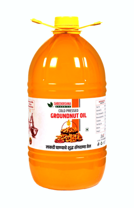 Shreekrishna Cold / Wood Pressed Organic Groundnut Oil 5 Litre (100% Groundnut Oil | Kacchi Ghani / Chekku)