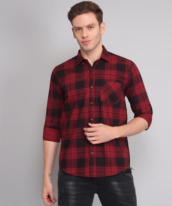 Black Red Checks Men's Shirt