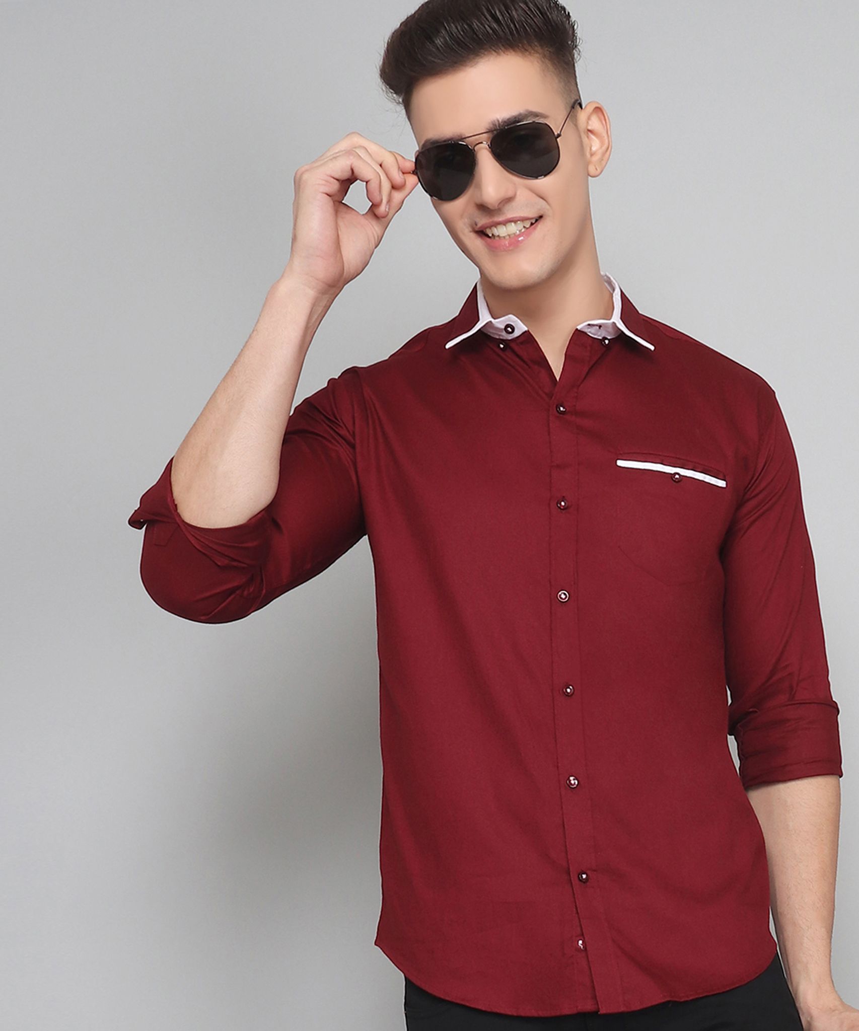 New Maroon Shirt Men