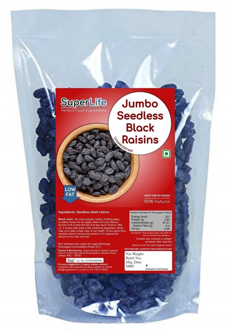 Organo Nutri Superlife Jumbo Black Seedless Raisins (400 g)