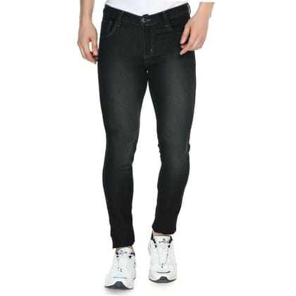 Men's Skinny Fit Denim Mid Rise Jeans (Black, 30)-PID42909