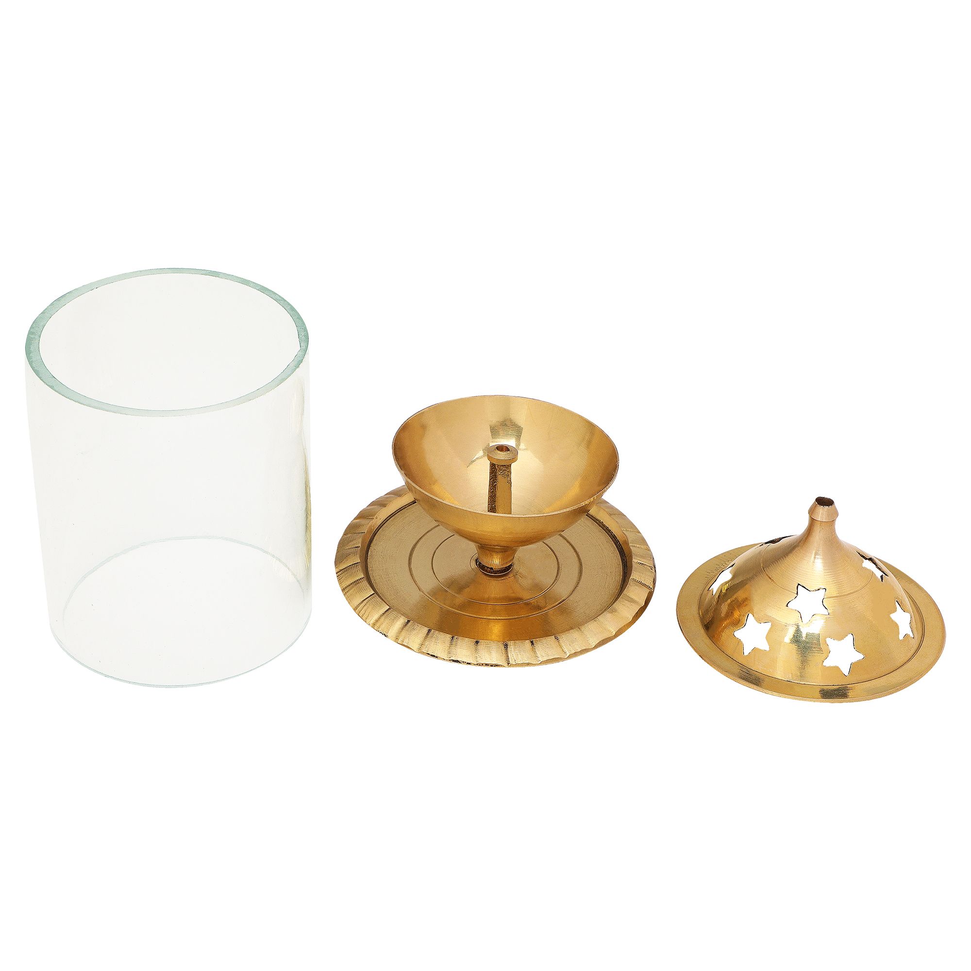 BulkySanta Brass Akhand Diya | Brass Akhand Jyot | Brass Diya with Cover (Large Size - 6" x 4" x 4")