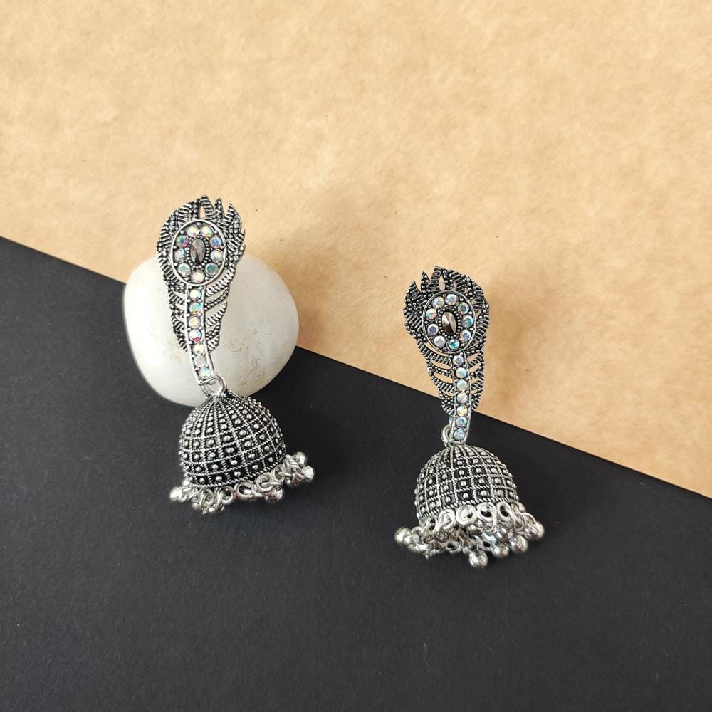 Beautiful Oxidised Silver Jhumka Earrings for Women and Girls